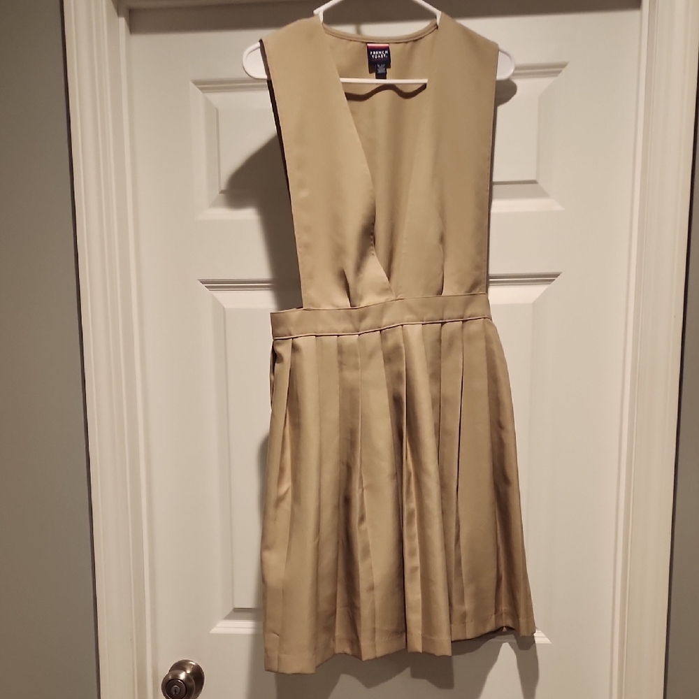 French Toast Pleated V Neck Jumper